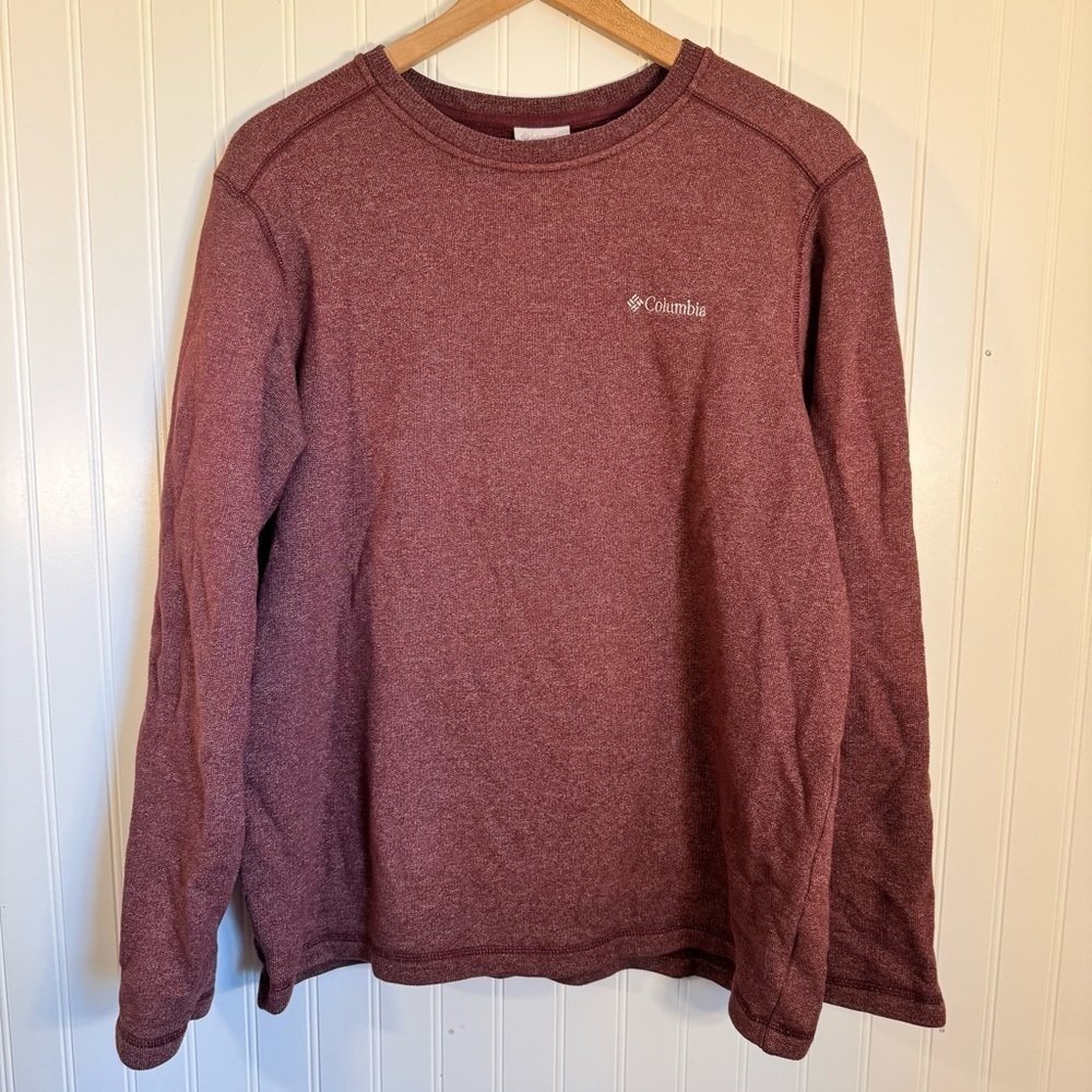 Columbia Men's Pullover Crewneck Maroon Long Sleeve Sweatshirt Size Medium
